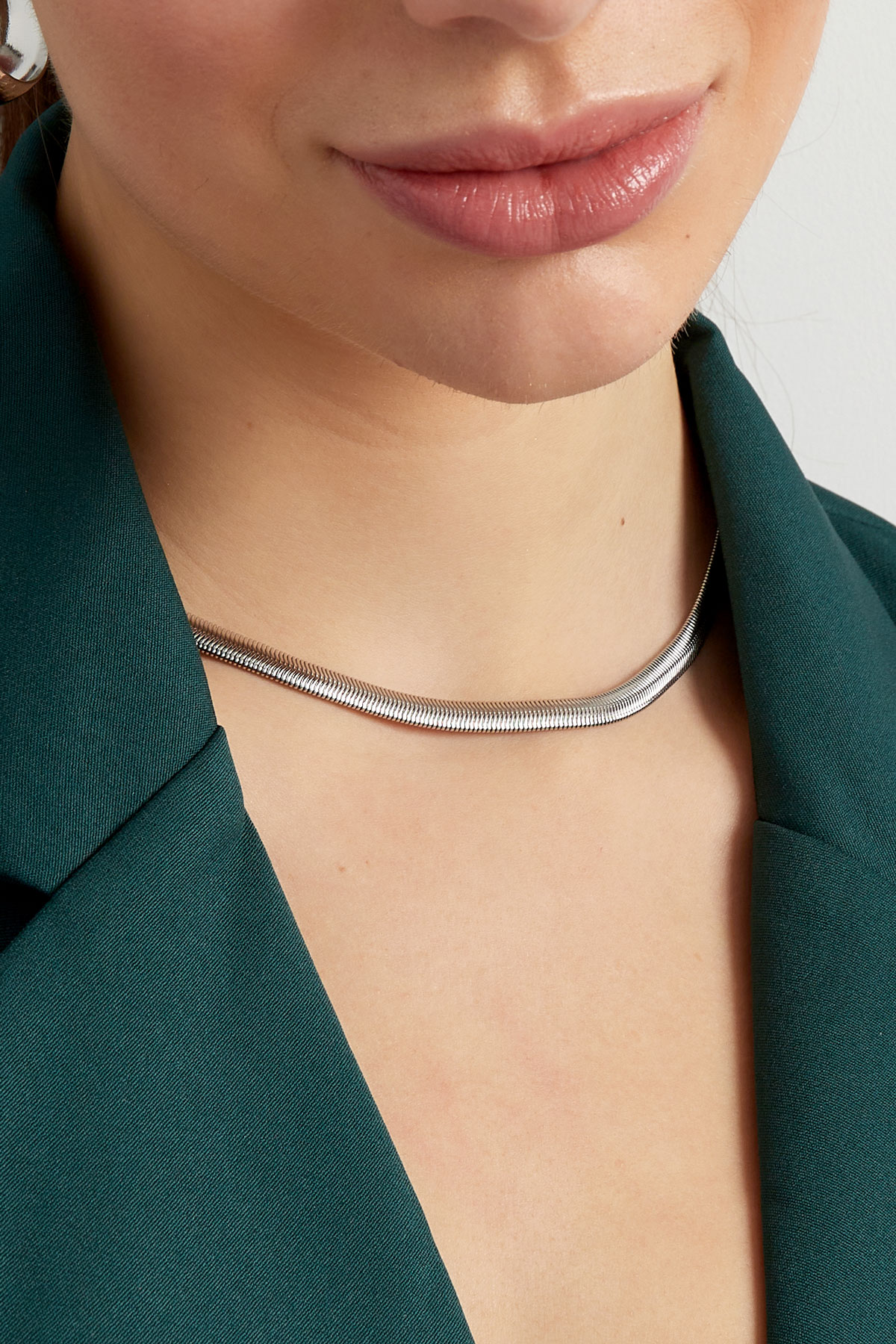 Halskette flach mit Aufdruck - Silber - 6,0MM h5 Bild3